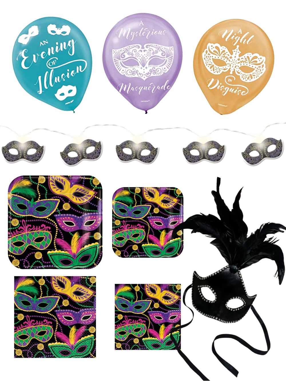 Masquerade/Mardi Gras Style Party Supplies